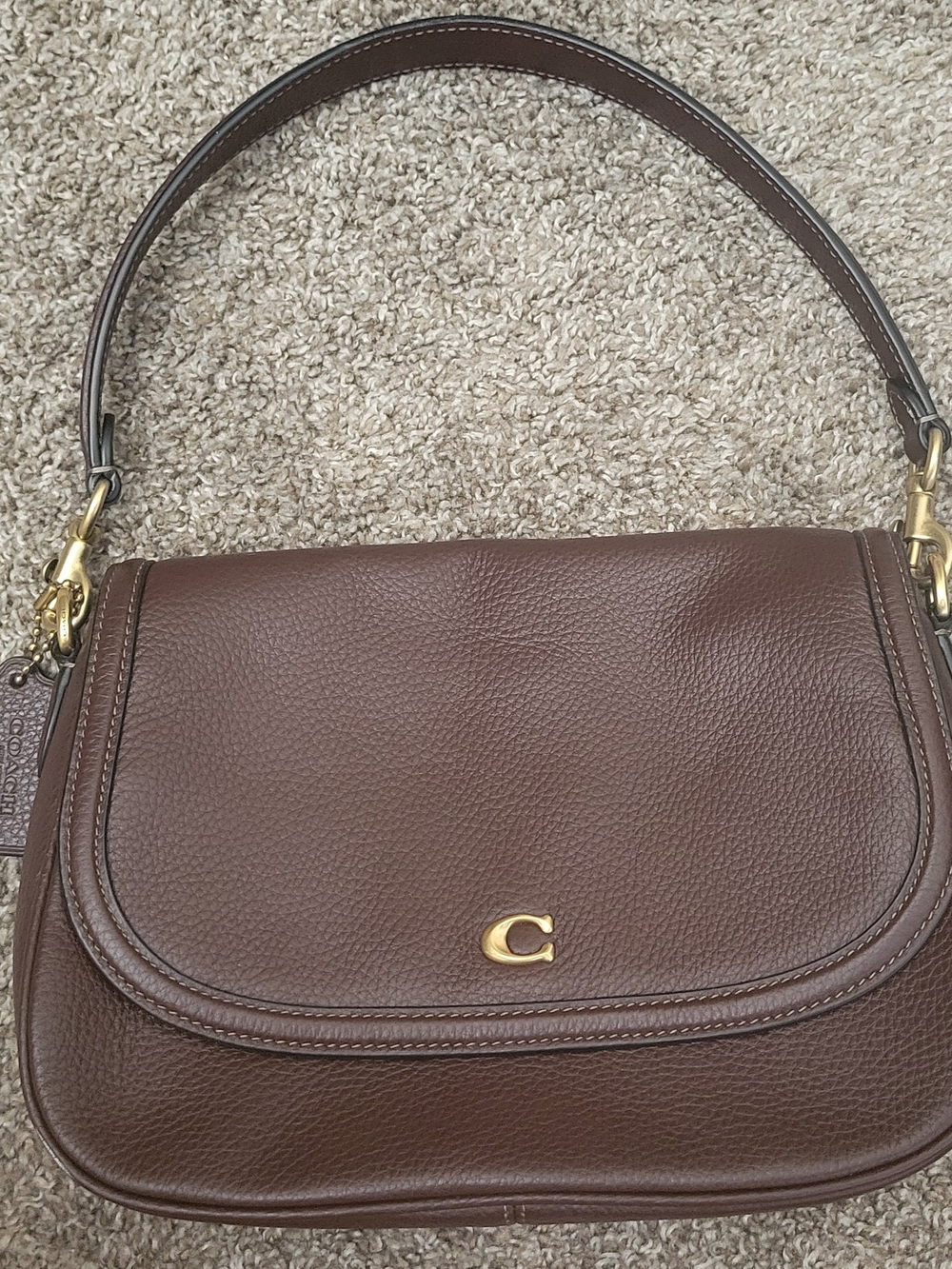 Coach Legacy Pebbled Leather Shoulder Bag in Maple